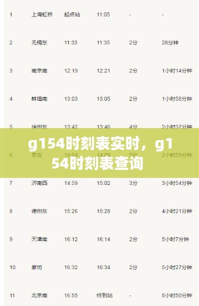 g154时刻表实时,g154时刻表查询