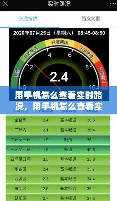 用手机怎么查看实时路况，用手机怎么查看实时路况信息 