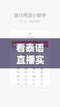 看泰语直播实时翻译,看泰语直播实时翻译软件