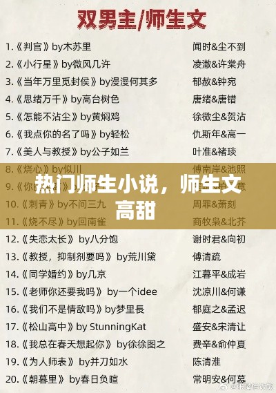 热门师生小说,师生文高甜