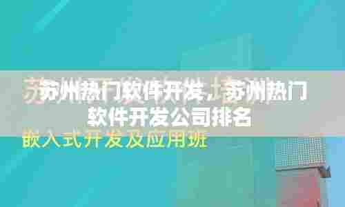 苏州热门软件开发,苏州热门软件开发公司排名