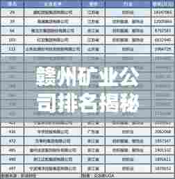赣州矿业公司排名揭秘,行业巨头榜单出炉!