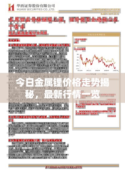 今日金属锂价格走势揭秘,最新行情一览