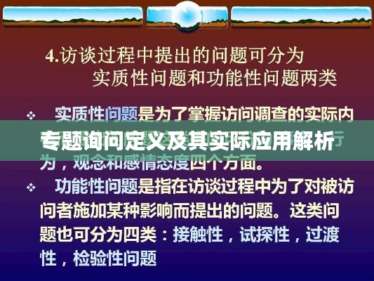 专题询问定义及其实际应用解析