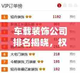 车载装饰公司排名揭晓,权威榜单,你的选择在这里!
