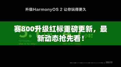 赛800升级红标重磅更新,最新动态抢先看!