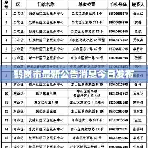 鹤岗市最新公告消息今日发布