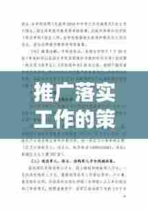 推广落实工作的策略与实践，实用指南助你高效执行！