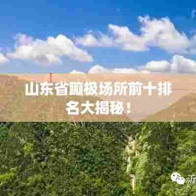 山东省蹦极场所前十排名大揭秘!