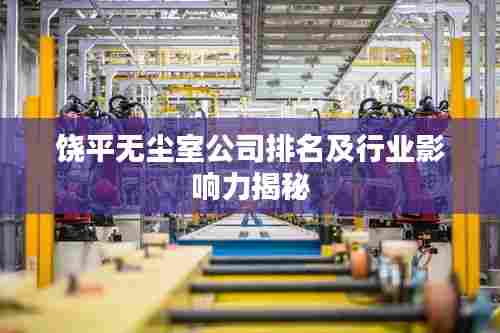 饶平无尘室公司排名及行业影响力揭秘