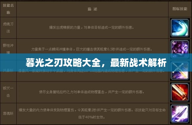 暮光之刃攻略大全,最新战术解析
